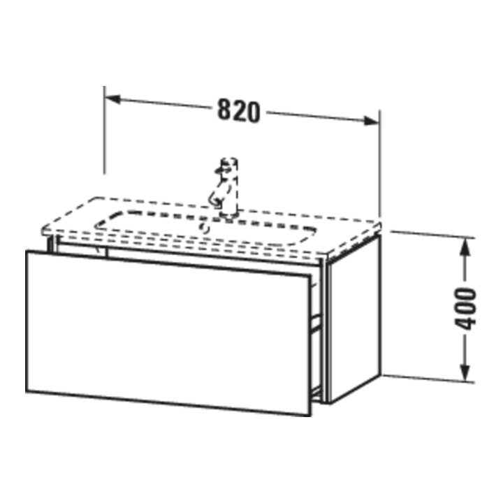 Duravit Meuble sous-lavabo Compact L-Cube 82x39,1 cm, bas, 1 tiroir, suspendu