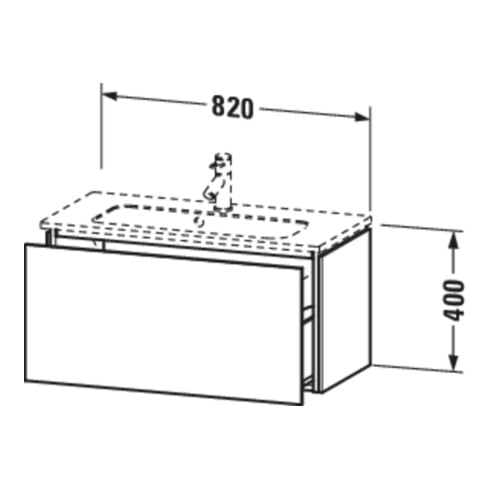 Duravit Meuble sous-lavabo Compact L-Cube 82x39,1 cm, béton gris, 1 tiroir, suspendu