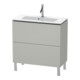 Duravit Meuble sous lavabo Compact L-Cube 82x39,1 cm, béton gris, 2 tiroirs, sur pied-1