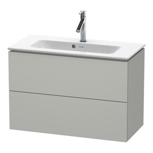 Duravit Meuble sous lavabo Compact L-Cube 82x39,1 cm, béton gris, 2 tiroirs, suspendu