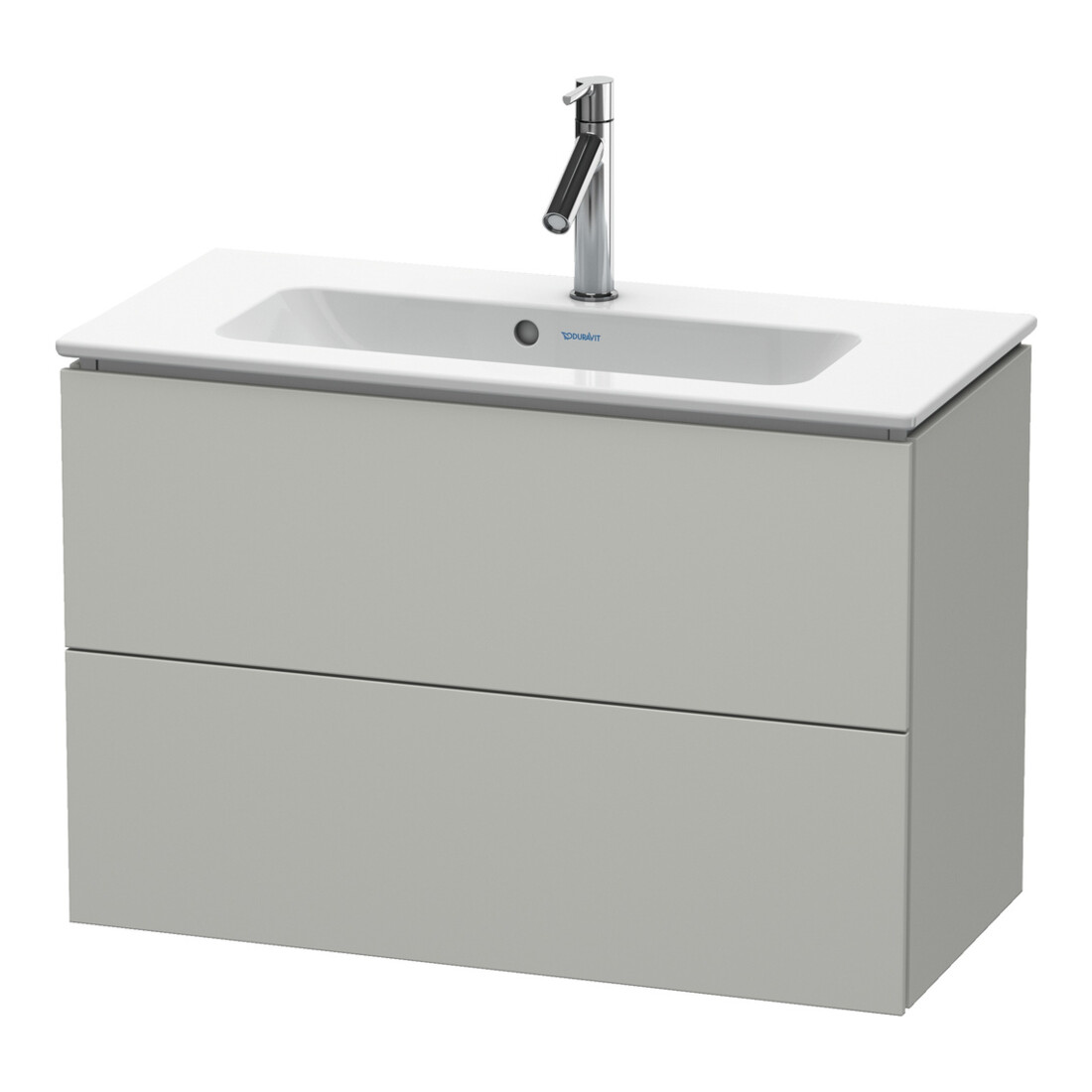 Duravit Meuble sous lavabo Compact L-Cube 82x39,1 cm, béton gris, 2 tiroirs, suspendu