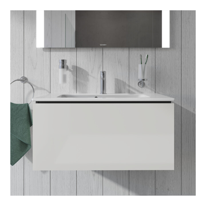 Duravit Meuble sous-lavabo Compact L-Cube 82x39,1 cm, blanc brillant, 1 tiroir, suspendu