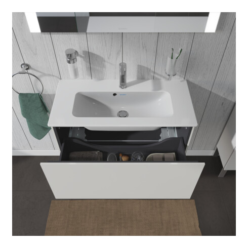 Duravit Meuble sous-lavabo Compact L-Cube 82x39,1 cm, blanc brillant, 1 tiroir, suspendu