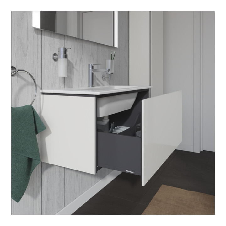 Duravit Meuble sous-lavabo Compact L-Cube 82x39,1 cm, blanc brillant, 1 tiroir, suspendu