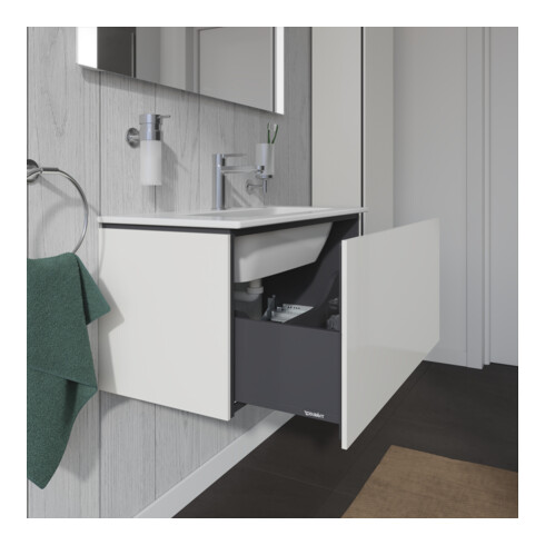 Duravit Meuble sous-lavabo Compact L-Cube 82x39,1 cm, blanc brillant, 1 tiroir, suspendu