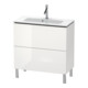 Duravit Meuble sous lavabo Compact L-Cube 82x39,1 cm, blanc brillant, 2 tiroirs, debout-1