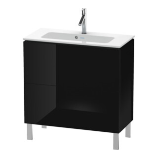 Duravit Meuble sous lavabo Compact L-Cube 82x39,1 cm, blanc brillant, 2 tiroirs, sur pied