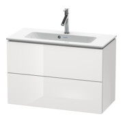 Duravit Meuble sous lavabo Compact L-Cube 82x39,1 cm, blanc brillant, 2 tiroirs, suspendu-1