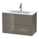 Duravit Meuble sous lavabo Compact L-Cube 82x39,1 cm, blanc brillant, 2 tiroirs, suspendu-1