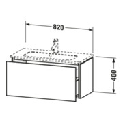 Duravit Meuble sous lavabo Compact L-Cube 82x39,1 cm, blanc mat, 1 tiroir, suspendu-4