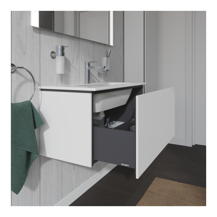 Duravit Meuble sous lavabo Compact L-Cube 82x39,1 cm, blanc mat, 1 tiroir, suspendu
