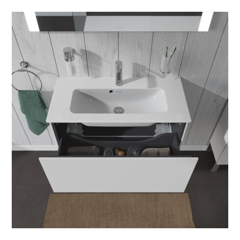 Duravit Meuble sous lavabo Compact L-Cube 82x39,1 cm, blanc mat, 1 tiroir, suspendu