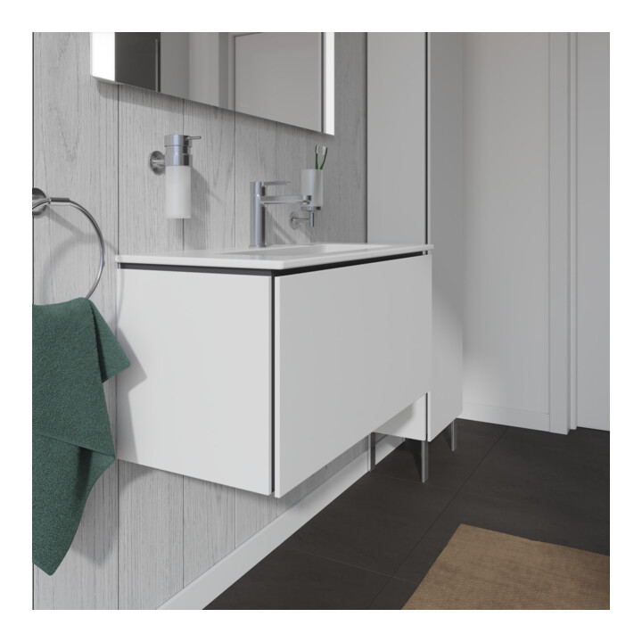 Duravit Meuble sous lavabo Compact L-Cube 82x39,1 cm, blanc mat, 1 tiroir, suspendu