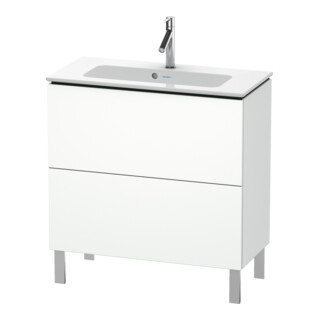 Duravit Meuble sous-lavabo Compact L-Cube 82x39,1 cm, blanc mat, 2 tiroirs, debout