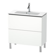Duravit Meuble sous-lavabo Compact L-Cube 82x39,1 cm, blanc mat, 2 tiroirs, debout