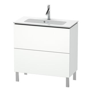 Duravit Meuble sous lavabo Compact L-Cube 82x39,1 cm, blanc mat, 2 tiroirs, sur pied