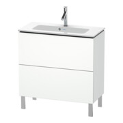 Duravit Meuble sous lavabo Compact L-Cube 82x39,1 cm, blanc mat, 2 tiroirs, sur pied
