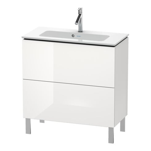 Duravit Meuble sous lavabo Compact L-Cube 82x39,1 cm, blanc mat, 2 tiroirs, sur pied