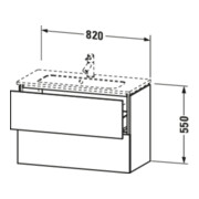 Duravit Meuble sous-lavabo Compact L-Cube 82x39,1 cm, blanc mat, 2 tiroirs, suspendu-4