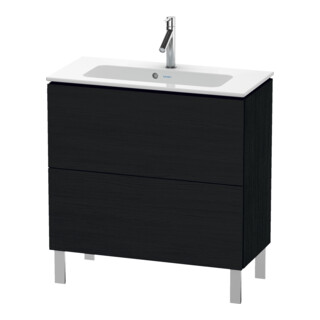 Duravit Meuble sous lavabo Compact L-Cube 82x39,1 cm, blanc œuf, 2 tiroirs, sur pied