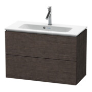Duravit Meuble sous lavabo Compact L-Cube 82x39,1 cm, chêne foncé, 2 tiroirs, suspendu-1
