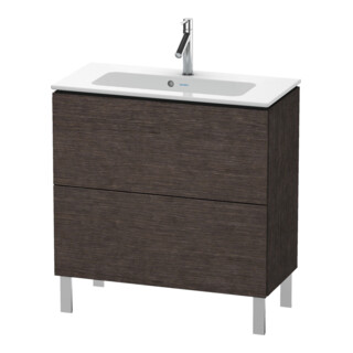 Duravit Meuble sous-lavabo Compact L-Cube 82x39,1 cm, chêne foncé, 2 tiroirs, vertical