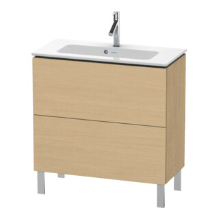 Duravit Meuble sous lavabo Compact L-Cube 82x39,1 cm, chêne naturel, 2 tiroirs, sur pied