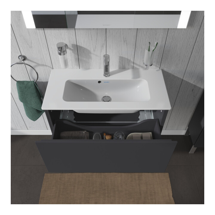 Duravit Meuble sous-lavabo Compact L-Cube 82x39,1 cm, graph ma, 1 tiroir, suspendu