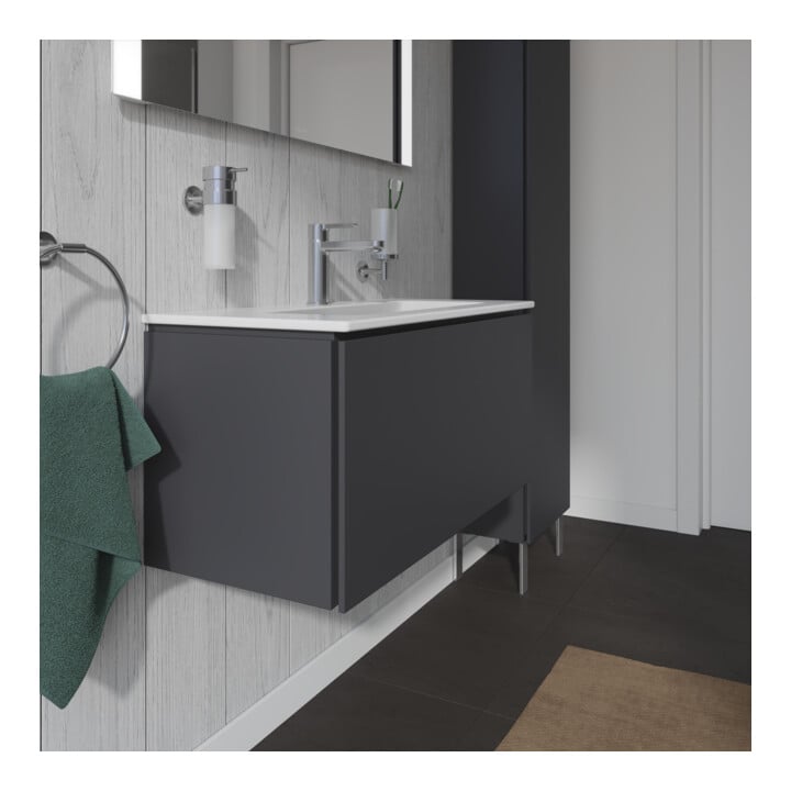 Duravit Meuble sous-lavabo Compact L-Cube 82x39,1 cm, graph ma, 1 tiroir, suspendu
