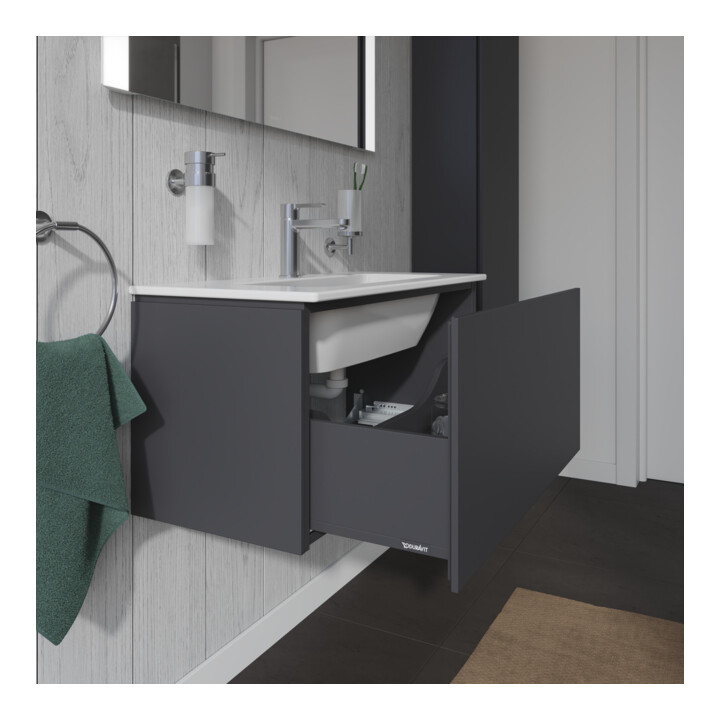 Duravit Meuble sous-lavabo Compact L-Cube 82x39,1 cm, graph ma, 1 tiroir, suspendu