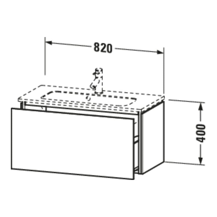 Duravit Meuble sous-lavabo Compact L-Cube 82x39,1 cm, graph ma, 1 tiroir, suspendu