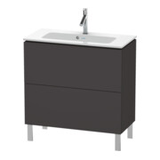 Duravit Meuble sous-lavabo Compact L-Cube 82x39,1 cm, graphite mat, 2 tiroirs, debout-1