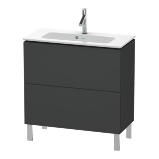 Duravit Meuble sous-lavabo Compact L-Cube 82x39,1 cm, graphite mat, 2 tiroirs, debout