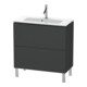 Duravit Meuble sous-lavabo Compact L-Cube 82x39,1 cm, graphite mat, 2 tiroirs, debout-1