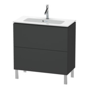 Duravit Meuble sous-lavabo Compact L-Cube 82x39,1 cm, graphite mat, 2 tiroirs, debout