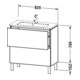 Duravit Meuble sous-lavabo Compact L-Cube 82x39,1 cm, graphite mat, 2 tiroirs, debout