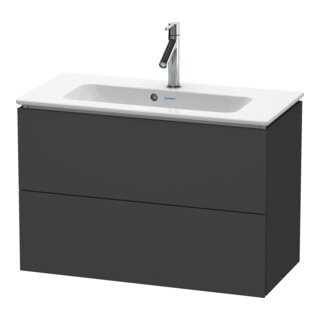 Duravit Meuble sous-lavabo Compact L-Cube 82x39,1 cm, graphite mat, 2 tiroirs, suspendu