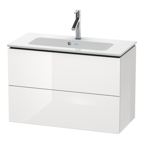Duravit Meuble sous-lavabo Compact L-Cube 82x39,1 cm, graphite mat, 2 tiroirs, suspendu