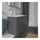 Duravit Meuble sous-lavabo Compact L-Cube 82x39,1 cm, graphite mat, 2 tiroirs, suspendu