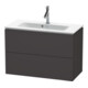 Duravit Meuble sous lavabo Compact L-Cube 82x39,1 cm, graphite mat, 2 tiroirs, suspendu-1
