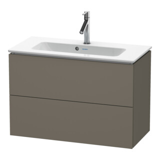 Duravit Meuble sous-lavabo Compact L-Cube 82x39,1 cm, gris mat, 2 tiroirs, suspendu