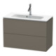 Duravit Meuble sous-lavabo Compact L-Cube 82x39,1 cm, gris mat, 2 tiroirs, suspendu-1
