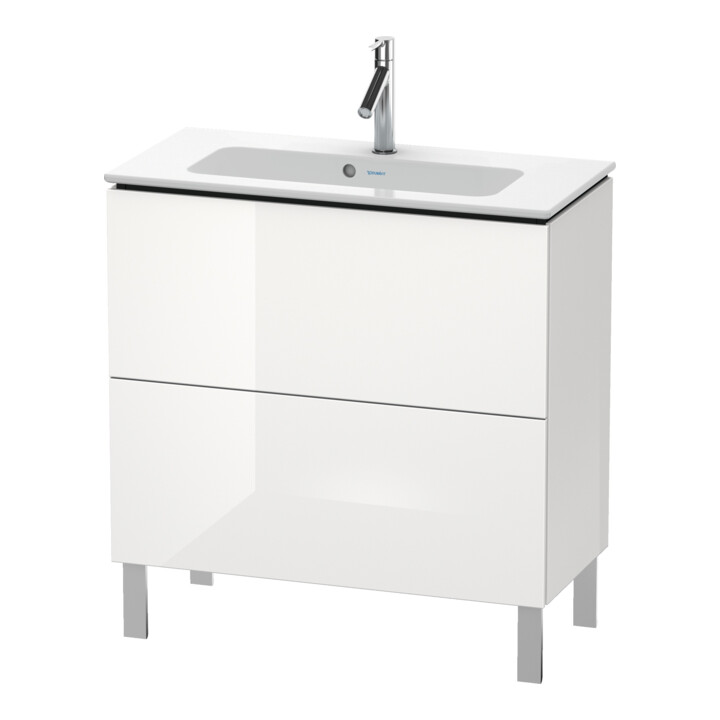 Duravit Meuble sous-lavabo Compact L-Cube 82x39,1 cm, mat, 2 tiroirs, debout
