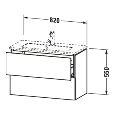 Duravit Meuble sous lavabo Compact L-Cube 82x39,1 cm, méd. chêne, 2 tiroirs, suspendu
