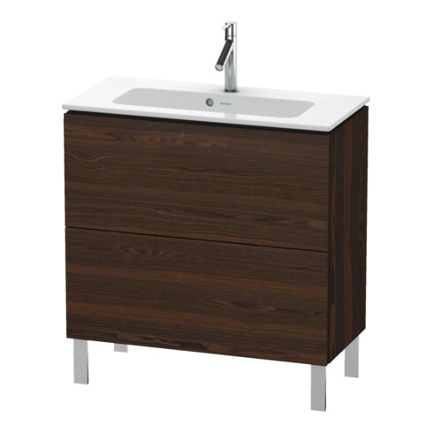 Duravit Meuble sous-lavabo Compact L-Cube 82x39,1 cm, noyer, 2 tiroirs, debout