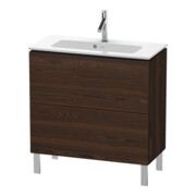 Duravit Meuble sous-lavabo Compact L-Cube 82x39,1 cm, noyer, 2 tiroirs, debout