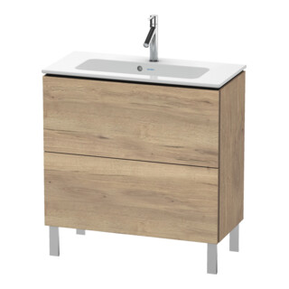 Duravit Meuble sous-lavabo Compact L-Cube 82x39,1 cm, œuf marbre, 2 tiroirs, debout