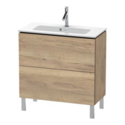 Duravit Meuble sous-lavabo Compact L-Cube 82x39,1 cm, œuf marbre, 2 tiroirs, debout-1