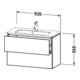 Duravit Meuble sous lavabo Compact L-Cube 82x39,1 cm, œuf marbré, 2 tiroirs, suspendu