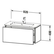 Duravit Meuble sous lavabo Compact L-Cube 82x39,1cm, blanc hgl, 1 tiroir, suspendu-4